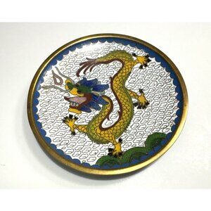 NWT Vintage Cloisonné Dragon Plate
